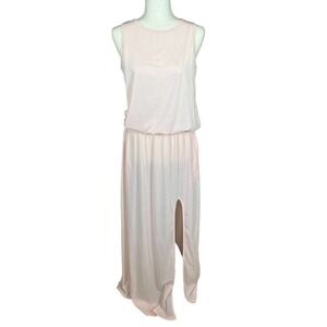 C.O.Z.Y. JERSEY MAXI DRESS WITH SIDE SLIT IN BLUSH NWT WOMEN'S 6‎